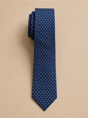 Hermes Floral and Navy Tie